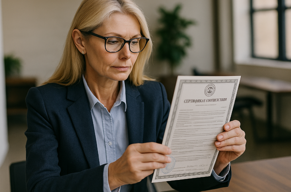 девушка проверяет документы