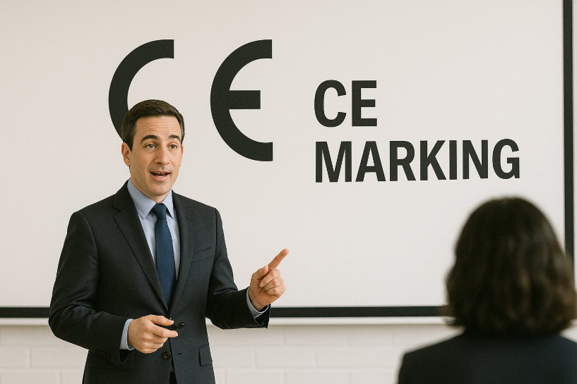 мужчина рассказывает презентацию