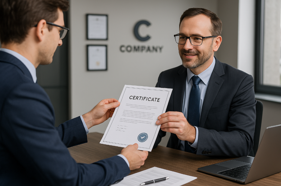 вручение сертификата вручение сертификата